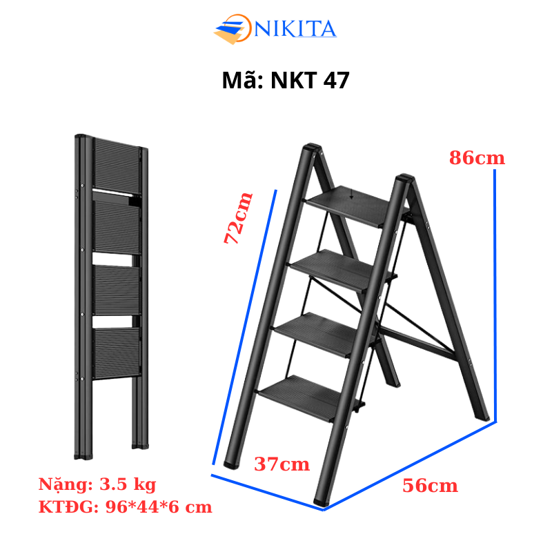 THANG GHẾ KHUNG SẮT GẤP GỌN CHỮ A NIKITA NKT-47