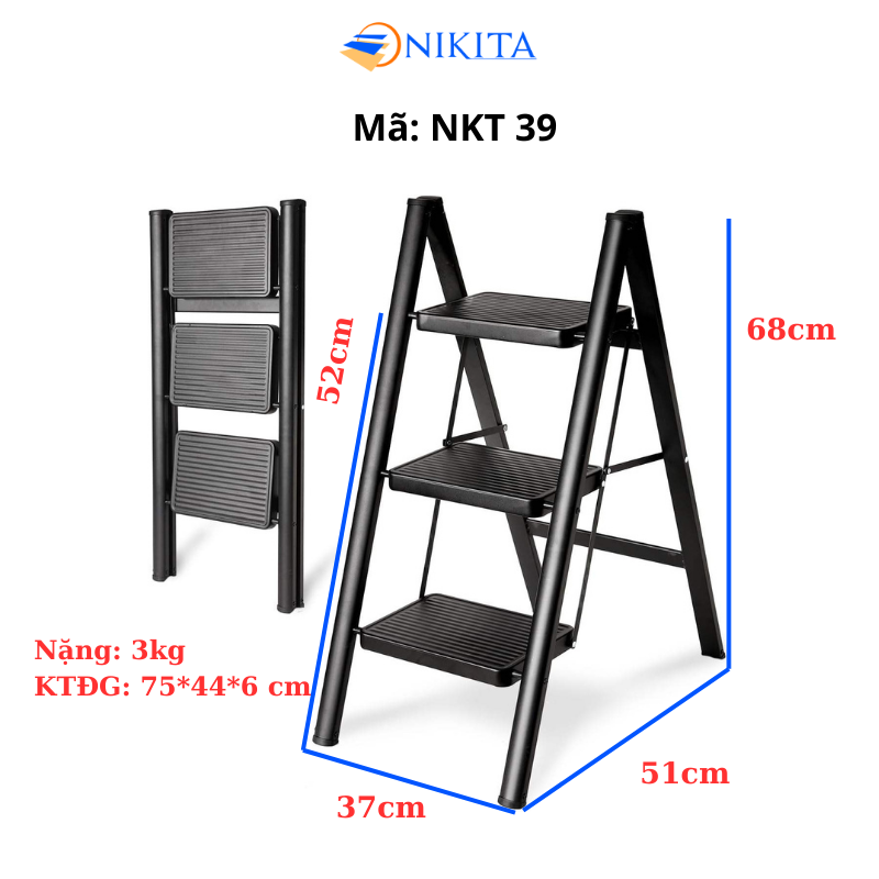 THANG GHẾ KHUNG SẮT GẤP GỌN CHỮ A NIKITA NKT-39