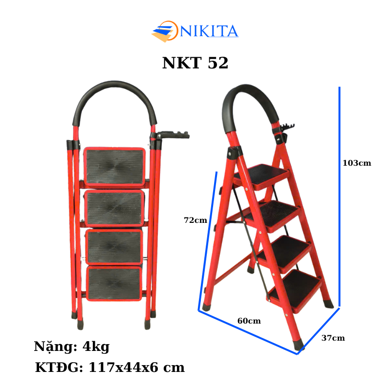 THANG GHẾ KHUNG SẮT GẤP GỌN CHỮ A NIKITA NKT-52
