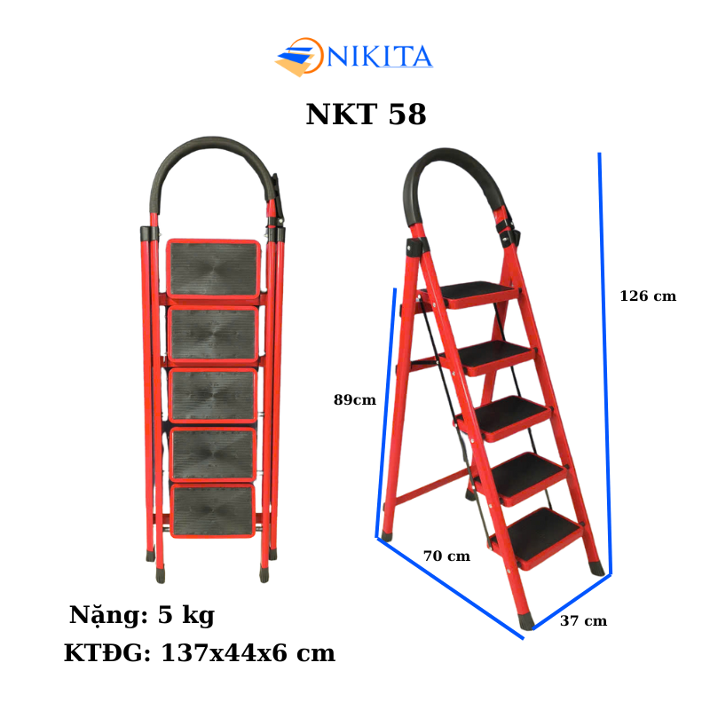 THANG GHẾ KHUNG SẮT GẤP GỌN CHỮ A NIKITA NKT-58