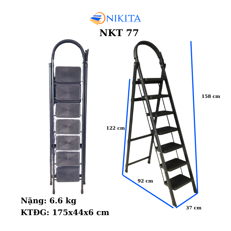 THANG GHẾ KHUNG SẮT GẤP GỌN CHỮ A NIKITA NKT-77