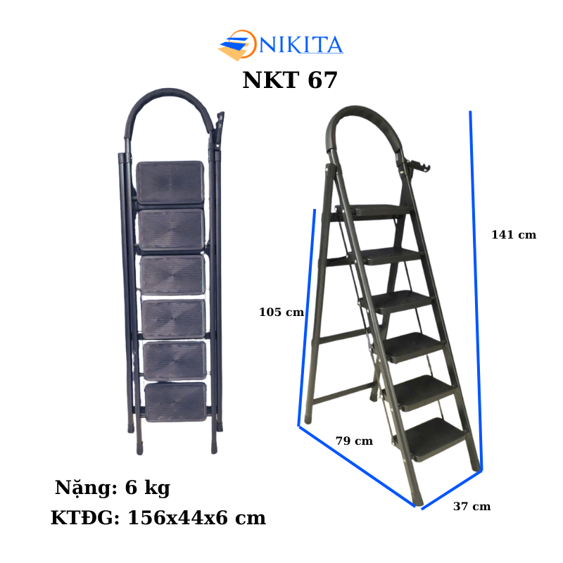 THANG GHẾ KHUNG SẮT GẤP GỌN CHỮ A NIKITA NKT-67